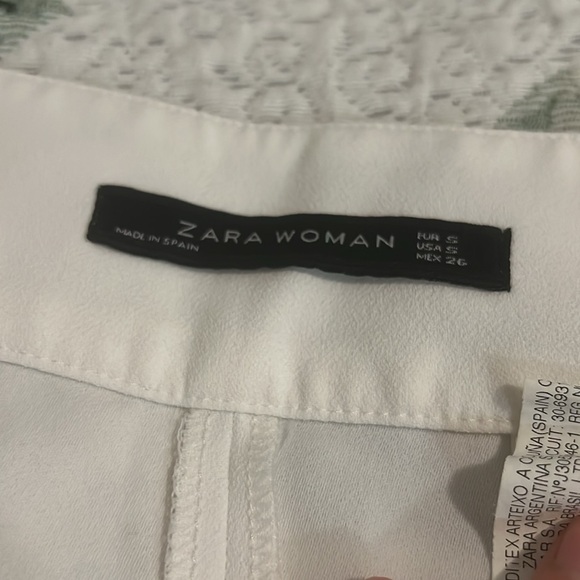 Zara White Wide Leg Pants High Waisted - Picture 2 of 3